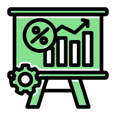 Performance Calculation Analysis Metric icon from the Financial Projection icon collection (Glyph Color Lineal Style)