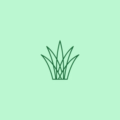 Grass plant nature simple line art minimalist logo design.