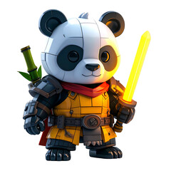 Panda warrior with sword