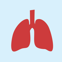 This green lung illustration on a light blue background simply depicts the bronchial tree. The design style is flat and minimalist.