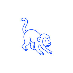 Cute, stylized black and white illustration of a deer