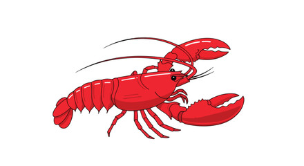 Vivid crustaceans on a crisp white canvas showcasing the stylized rendering of two red lobsters in cartoonish rendition with bold outlines and shading
