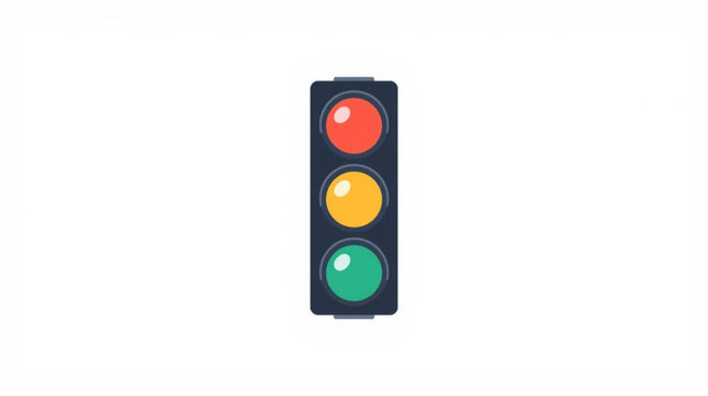 Traffic light signal icon with red, amber, and green lights. Vector graphic for street regulation, road safety, and urban transport concepts