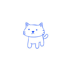 Simple black line drawing of a rabbit's head with a paw print