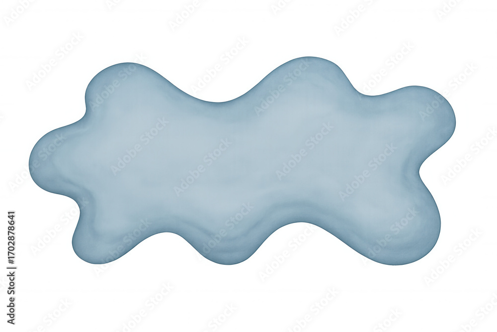 Poster light blue cream or paste blob with wavy edges, isolated on transparent background, ideal for graphi