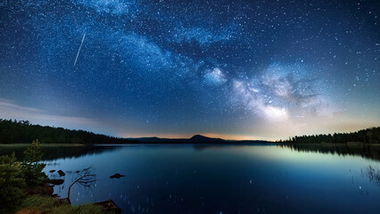 夜景と湖　night scenery and a lake