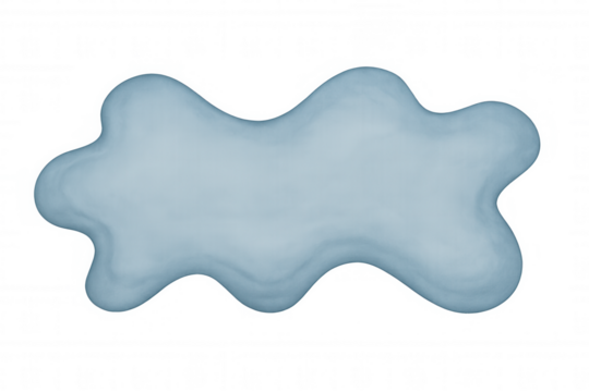 Light blue cream or paste blob with wavy edges, isolated on transparent background, ideal for graphic design projects