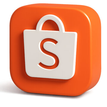 lock icon on metal internet button logo shopee