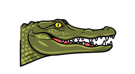 Obraz premium Stylized alligator head illustration, showcasing its formidable teeth and textured skin creating an intriguing representation of wildlife creature