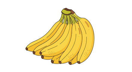 Illustrated bunch of ripe bananas offering a healthy and tropical fruit choice showing natural sweetness and nutritious dietary inclusion