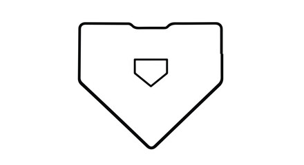 Minimalist baseball home plate diagram showcasing symmetry and clean lines highlighting the essence of the sport and geometric design