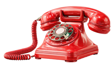 Vintage red rotary phone