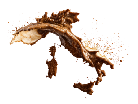 Chocolate splash in Italy shape