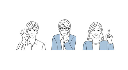 Diverse team members showing agreement, contemplation, and inspiration at modern workplace