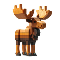 Pixelated moose figure