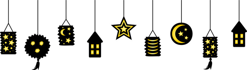 hanging lanterns, holiday decoration © Liena