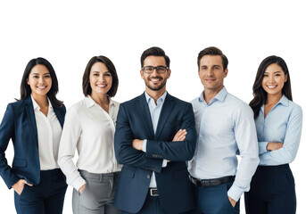 Professional team portrait isolated on transparent background