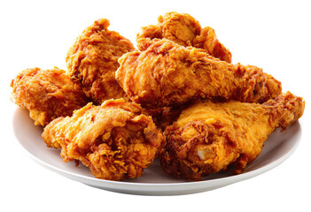 Crispy fried chicken pieces on a white plate (2)