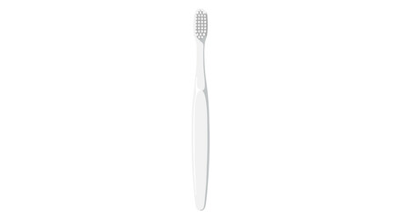 Isolated white toothbrush with a clean, minimalist design, presenting oral hygiene in a clear and straightforward manner with a focus on simplicity