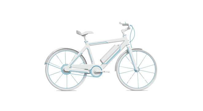 Sleek electric bicycle illustration showcasing modern design for sustainable commuting and clean urban transportation with a minimalist aesthetic