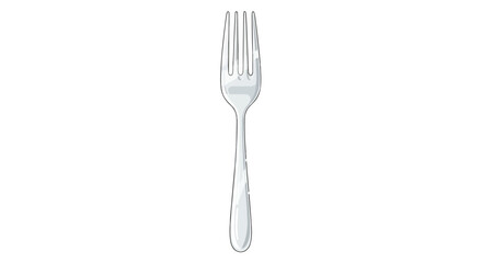 Illustrative silverware dining fork utensil rendering isolated on seamless background, representing culinary arts and dining culture with a focus on