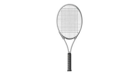 Sleek tennis racket isolated against clean background enhances the focus on the sports equipment minimal modern athletic design visual appeal