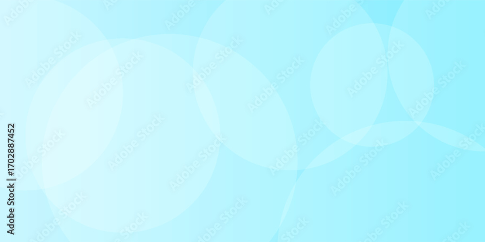 Poster light blue abstract vector background with soft gradient and transparent overlapping circles. minima