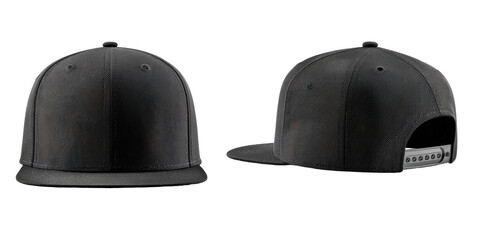 A dark gray/black structured baseball cap, presented in a 3/4 view