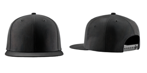 A dark gray/black structured baseball cap, presented in a 3/4 view