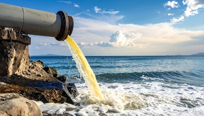 Polluted water discharge into ocean