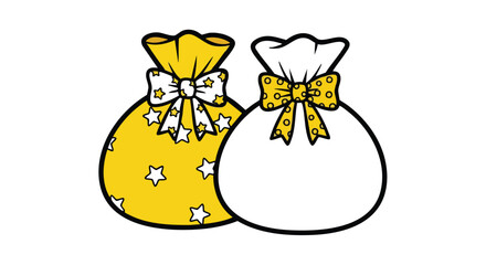 Festive yellow and white gift bags with adorable bows make celebrations extra special and bring joy to giving