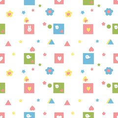 Cute and Playful Seamless Pattern with Cartoon Animals.