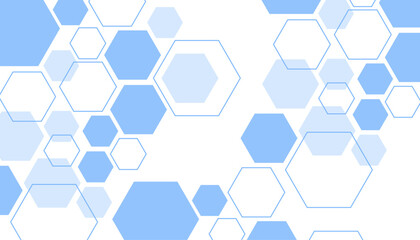 Abstract blue hexagon shape for frame illustration design