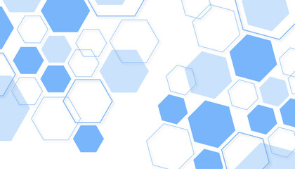 Abstract blue hexagon shape for frame illustration design
