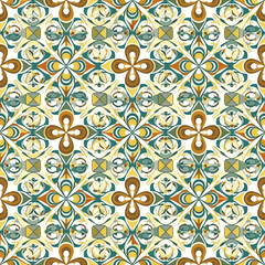 Seamless Abstract Pattern with Geometric Floral Motifs and Vibrant Colors.