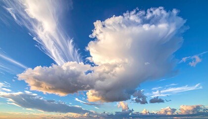 Dramatic sky with various clouds