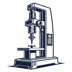 Creative details Universal Testing Machine Vector Illustration | UTM Mechanical Testing Equipment