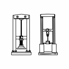 Creative details Universal Testing Machine Vector Illustration | UTM Mechanical Testing Equipment