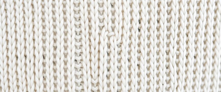 Close-up of textured white knit wool sweater fabric , wintery, cashmere