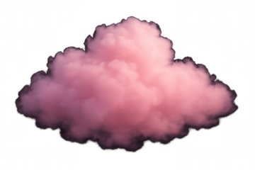 Soft pink cloud floating against a transparent background, adding a touch of whimsy and color to any design