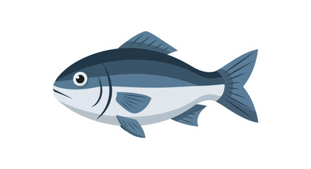 Fototapeta premium Simplified illustration of a freshwater fish with distinct dorsal fin and streamlined body in a minimalistic style