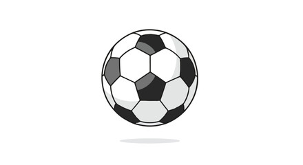 Dynamic Illustration of a Soccer Ball with Classic Black and White Pattern in Action