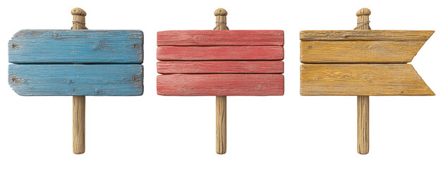 Three weathered wooden directional signs (1)
