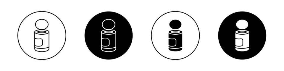Tin can icons vector graphics collection on white background