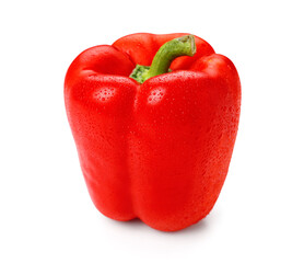 Red bell pepper on white background