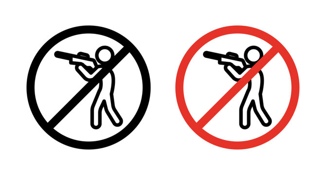 Stop hunting signs vector graphics collection on white background