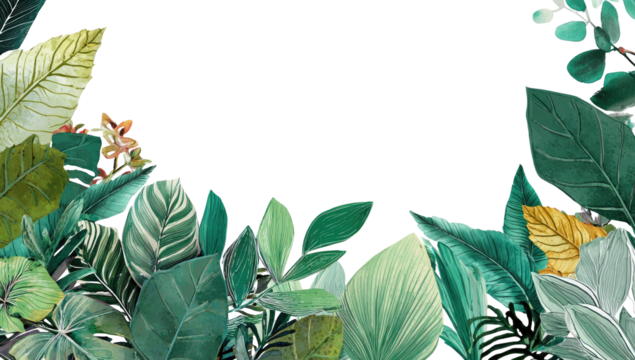 Tropical foliage border design