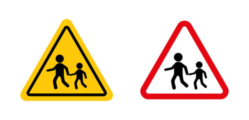 School crossing signs vector graphics collection on white background