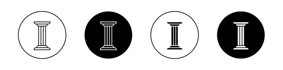 Pillar icons vector graphics collection on white background