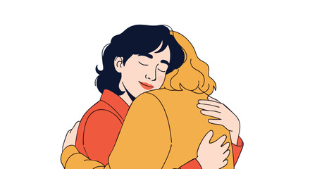 Two women embracing with warmth and affection, sharing a heartfelt moment of connection